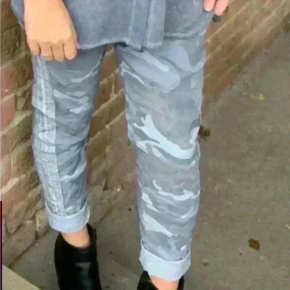 The Clothing Cove Camo Pants Cuffed Hem Stretch  Drawstring Italy
